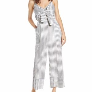 VERO MODA – Stripey Tie Front Wide Leg Jumpsuit